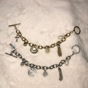 Guess gold and silver charm bracelets